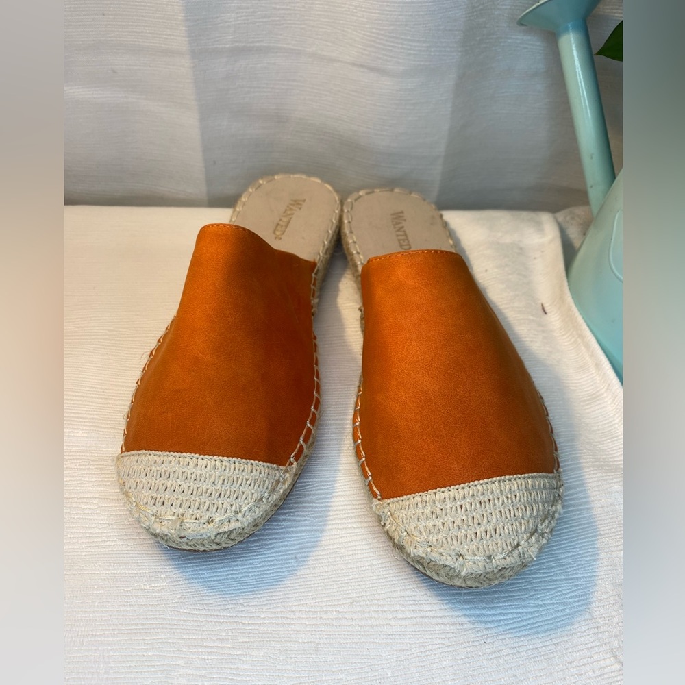 Wanted Womens Baroness Espadrille Mule Shoes Leather Slip Ons size 6.5